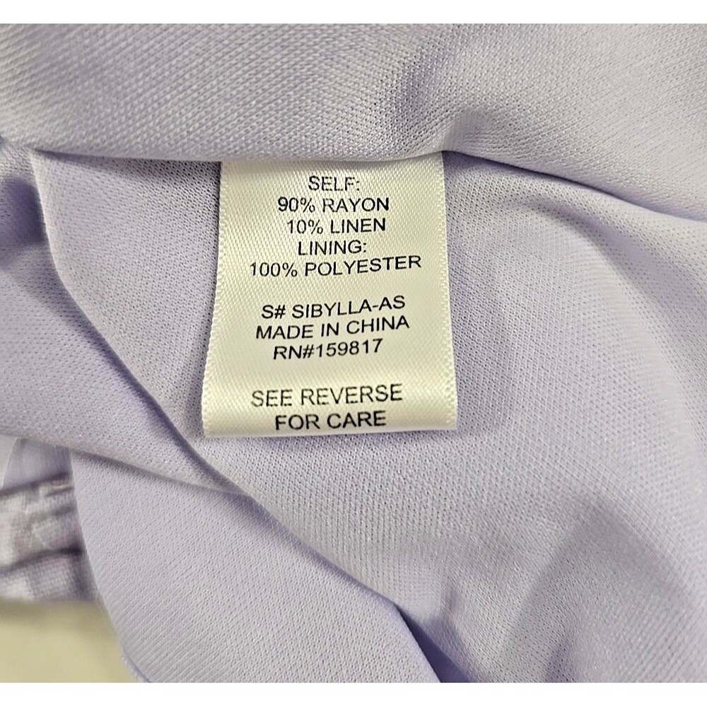 Altard State Fit Flare Linen Blend Sleeveless Dress Med Purple Bow Pastel Sweet - Picture 6 of 7